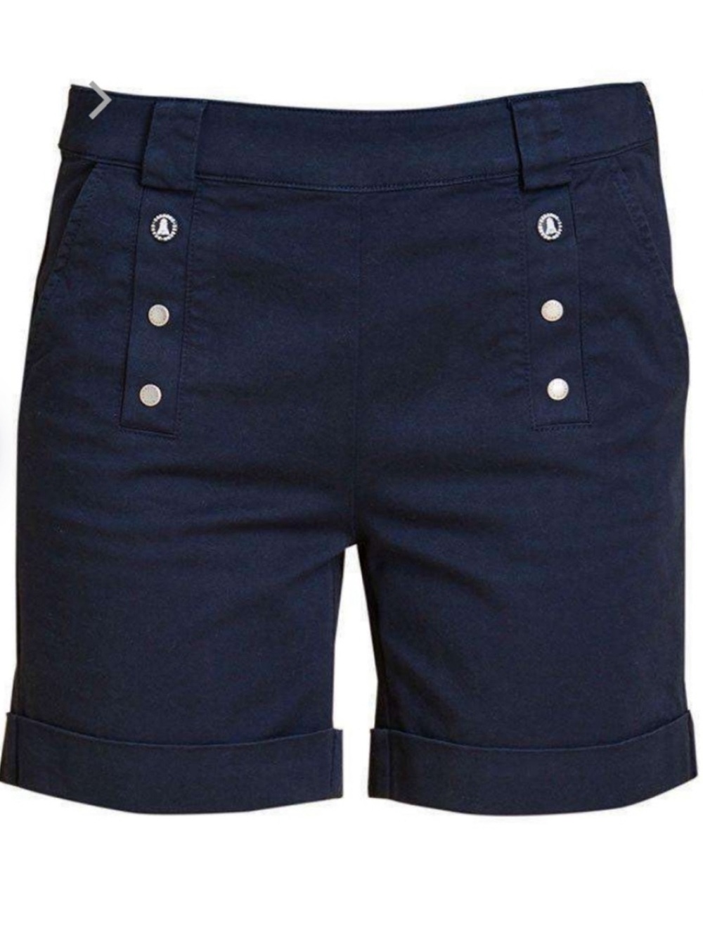 BARBOUR Navy Bowline Cuffed Cotton Shorts with Button Trim - Picture 2 of 11